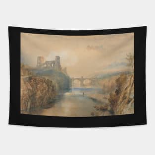 Majestic Castle Watercolor Painting Tapestry