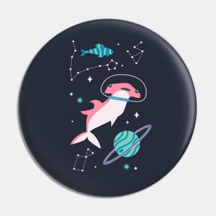 Pink Space Sharks Pin