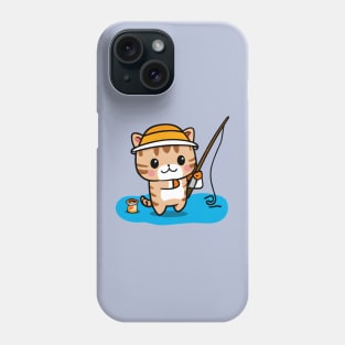 Cat Fishing for Dinner - Cute, and Funny Kawaii Cat Phone Case