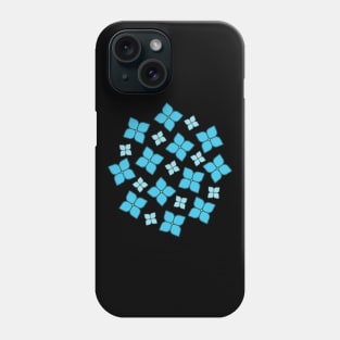 Hydrangea | Blue | Black Phone Case