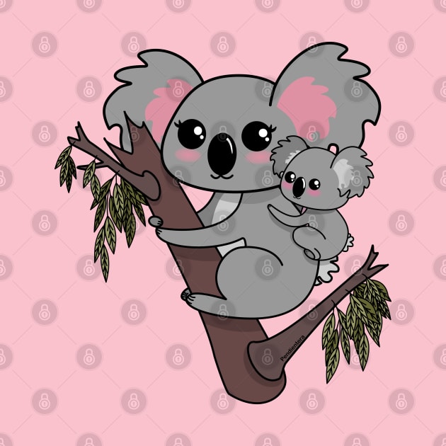 Kawaii koalas mother and baby by Pendientera