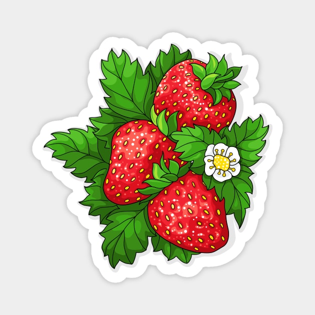 Ripe juicy strawberries Magnet by kavalenkava