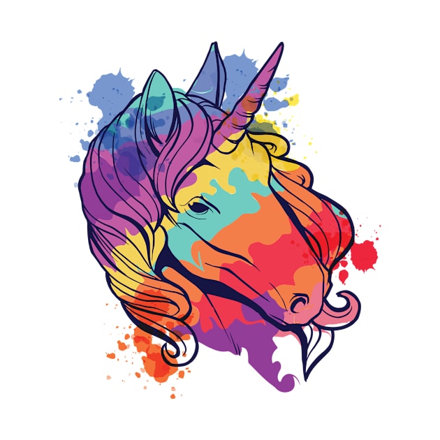 Unicorn Rainbow colorful birthday gift by Midoart