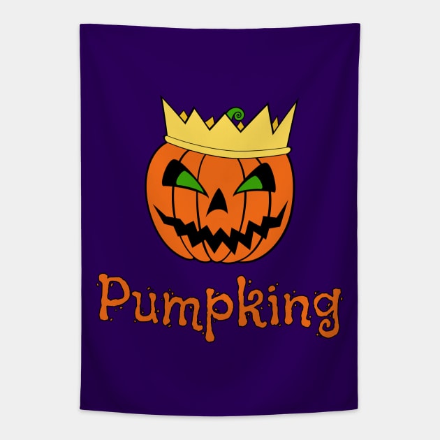 Pumpkin King Jack O Lantern Tapestry by Cup Of Joe, Inc.