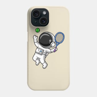 Cute Astronaut Playing Tennis Ball Cartoon Phone Case