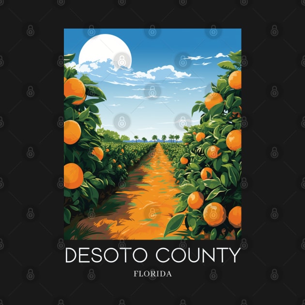 A Pop Art Travel Print of DeSoto County - Florida - US by Studio Red Koala