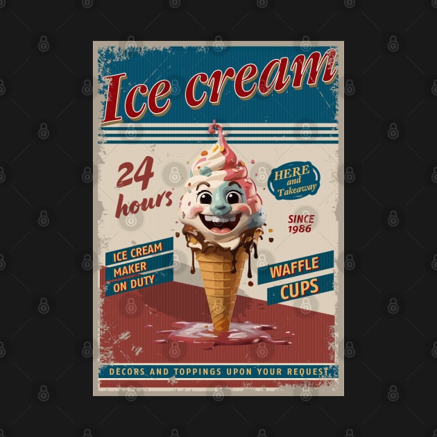 Ice Cream Vintage by CatCoconut-Art