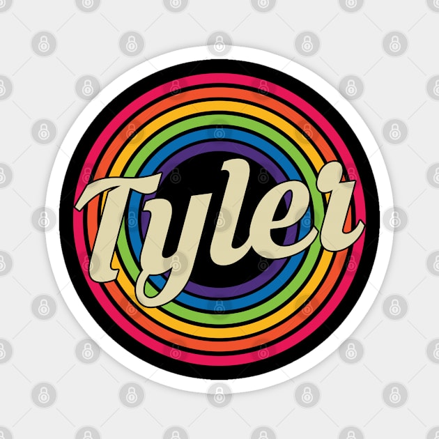 Tyler - Retro Rainbow Style Magnet by MaydenArt