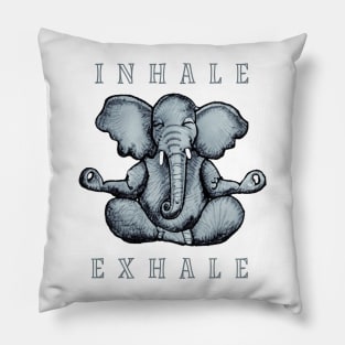 Inhale Exhale Elephant Pillow