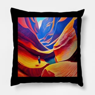 Antelope Canyon painting in Vincent van Gogh style Pillow