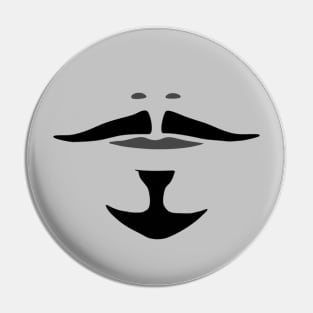 Gray and Black Aramis Musketeer Mustache and Goatee Pin