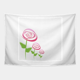 Pink Roses on white background. Tapestry