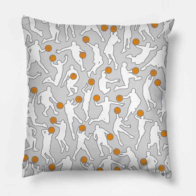 Basketball Player Pattern WHITE Pillow by Grandeduc