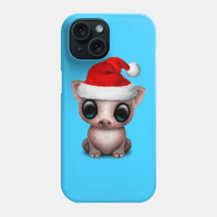 Christmas Pig Wearing a Santa Hat Phone Case