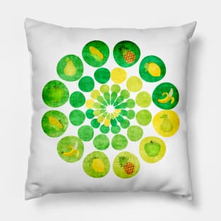 Veggie And Fruit Mandala Pillow