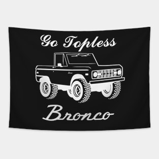 1966-1977 Bronco Topless - White Print Tapestry