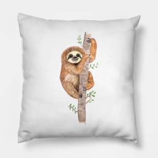 Sloth | Cute | Watercolor Pillow