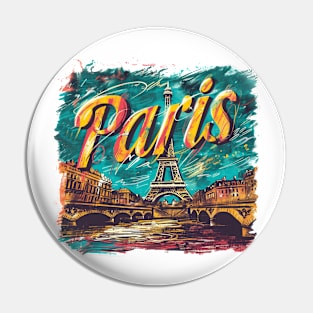 Paris Retro France t-shirt Pin