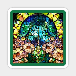 Stained Glass Lotus Flower Magnet