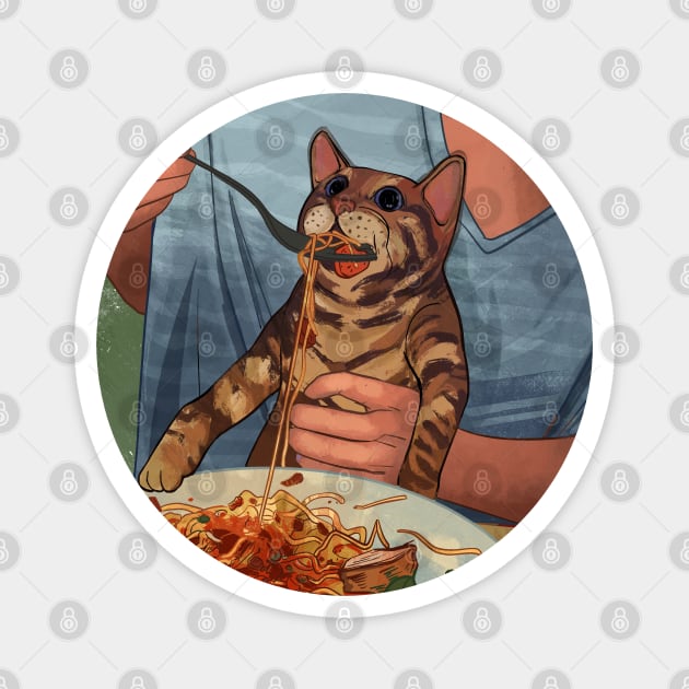 Spaghetti Cat Magnet by Catwheezie