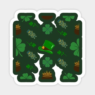 Leprechaun Clover Gold Pot Pattern, St. Patrick's Day Magnet