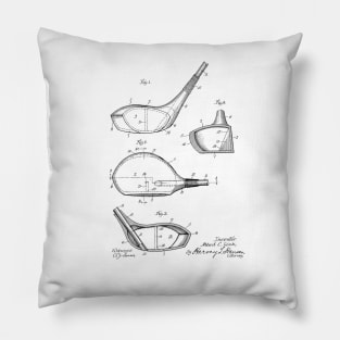 Golf Club Vintage Patent Hand Drawing Pillow