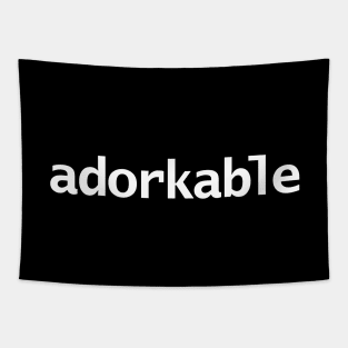 Adorkable Minimal White Text Typography Tapestry