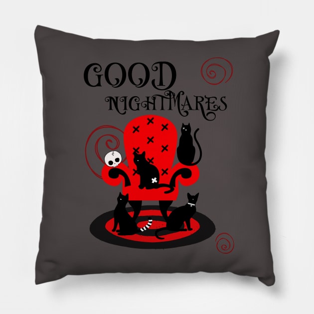 Emily the strange Vintage 90s horror Pillow by Fifi Art