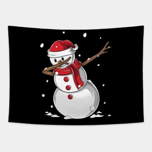 Dabbing Snowman Santa Hat - Funny Christmas Gift Tapestry