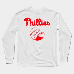 Men's Mitchell & Ness Burgundy Philadelphia Phillies Cooperstown Collection  Wordmark Slub Long Sleeve T-Shirt