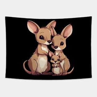 Kangaroo Mum Dad & Cub Tapestry