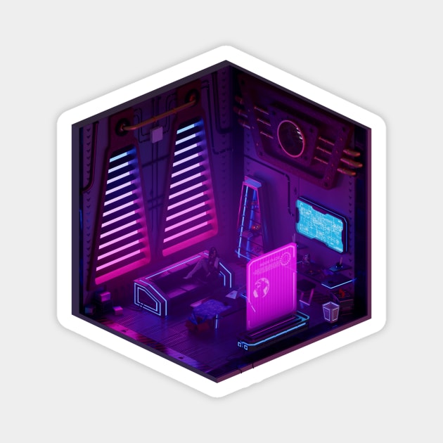 Cyberpunk Room Magnet by MartaMS