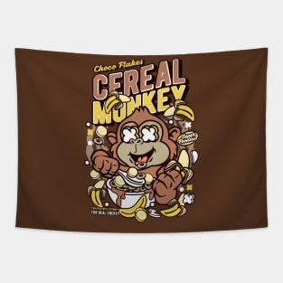 Retro Cartoon Cereal Box // Cereal Monkey Bananas // Funny Vintage Breakfast Cereal Tapestry