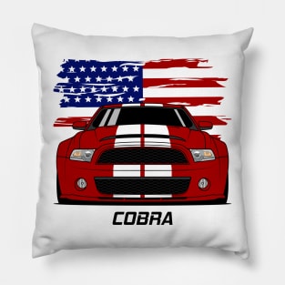 Front Stang Cobra GT 500 Red White Pillow