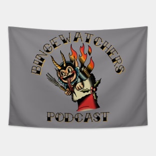 Flamin' Krampus Is On Fire - Official Holiday Tee From Binge-Watchers Podcast Tapestry