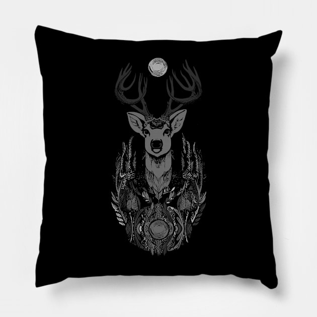 Deer. Monochrom. Pillow by yulia-rb