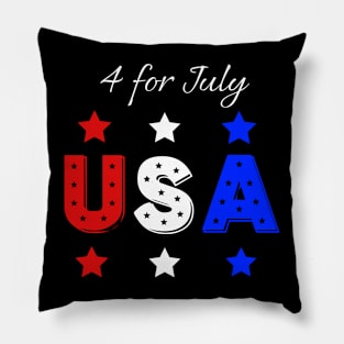 4 for July Independence Day Pillow