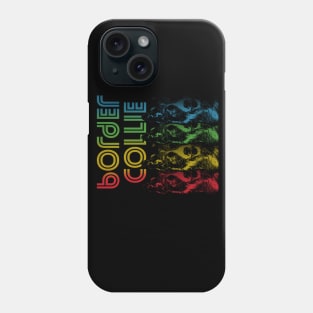 Cool Retro Groovy Border Collie Dog Phone Case