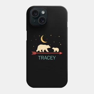 Tracey Name Gift Personalized Mama Bear With 1 Cub Phone Case