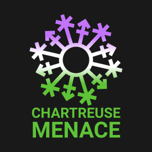 "Chartreuse Menace" Gender Snowflake - Genderqueer Flag Colors T-Shirt