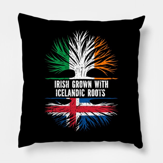 Irish Grown With Icelandic Roots Ireland Flag Pillow by silvercoin