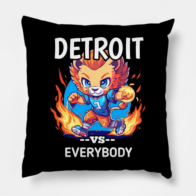 Detroit vs Everybody Pillow by MaystarUniverse