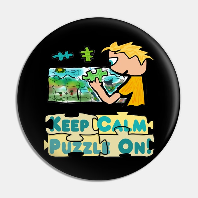 Keep Calm Jigsaw Puzzle Pin by Mark Ewbie