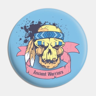 Aztec Zombie Skull Warrior Pin