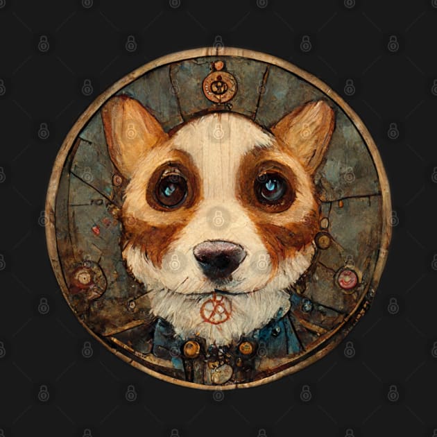 Corgi Surreal Steampunk Artwork, Dog Lover by maxdax