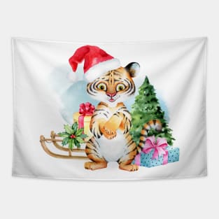 New Year Symbol - Tiger, Christmas Tiger Tapestry