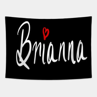 Brianna girls name woman’s first name in white cursive calligraphy personalised personalized customized name Gift for Brianna Tapestry