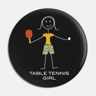 Funny Womens Table Tennis Design Pin