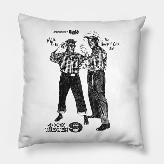 THE BARGAIN CITY KID and WILLIE THALL Pillow by darklordpug