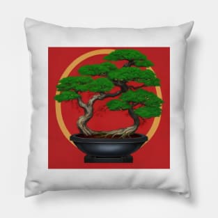 Bonsai Japanese Tree Vintage Pillow